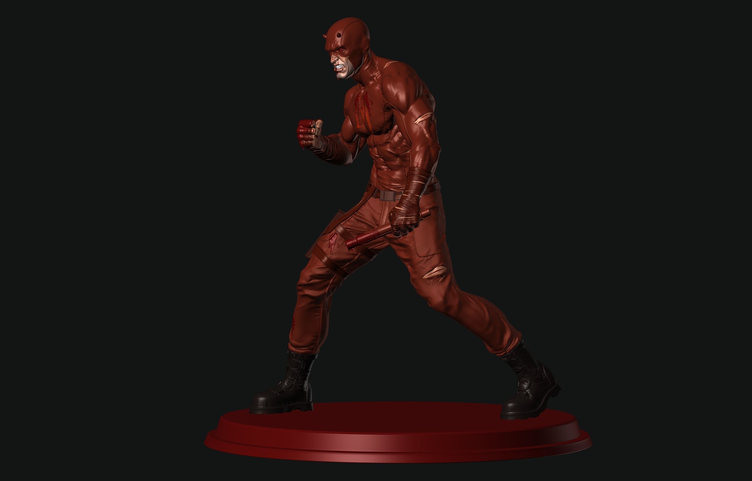 Daredevil statue 3D print model_5