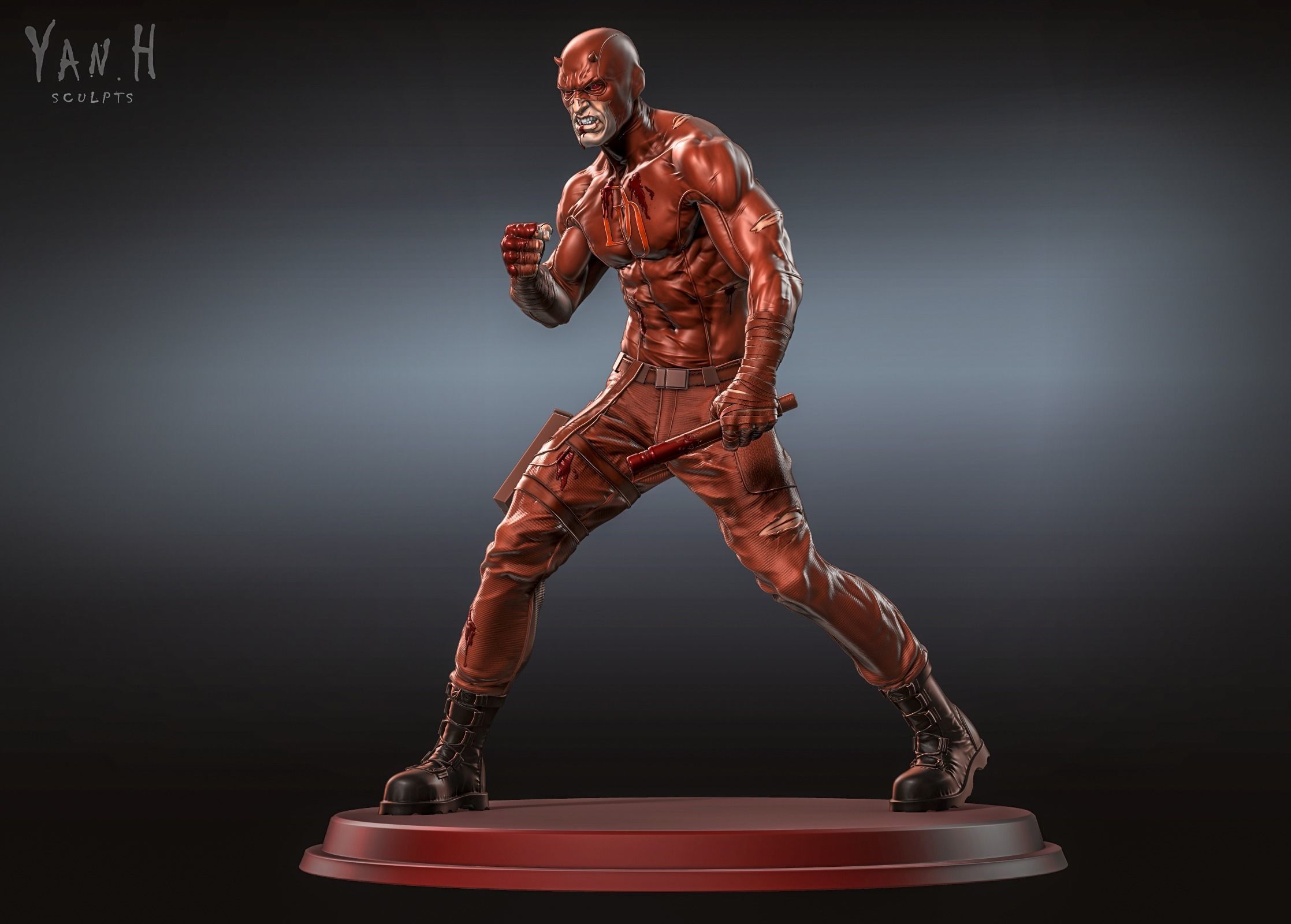 Daredevil statue 3D print model_2