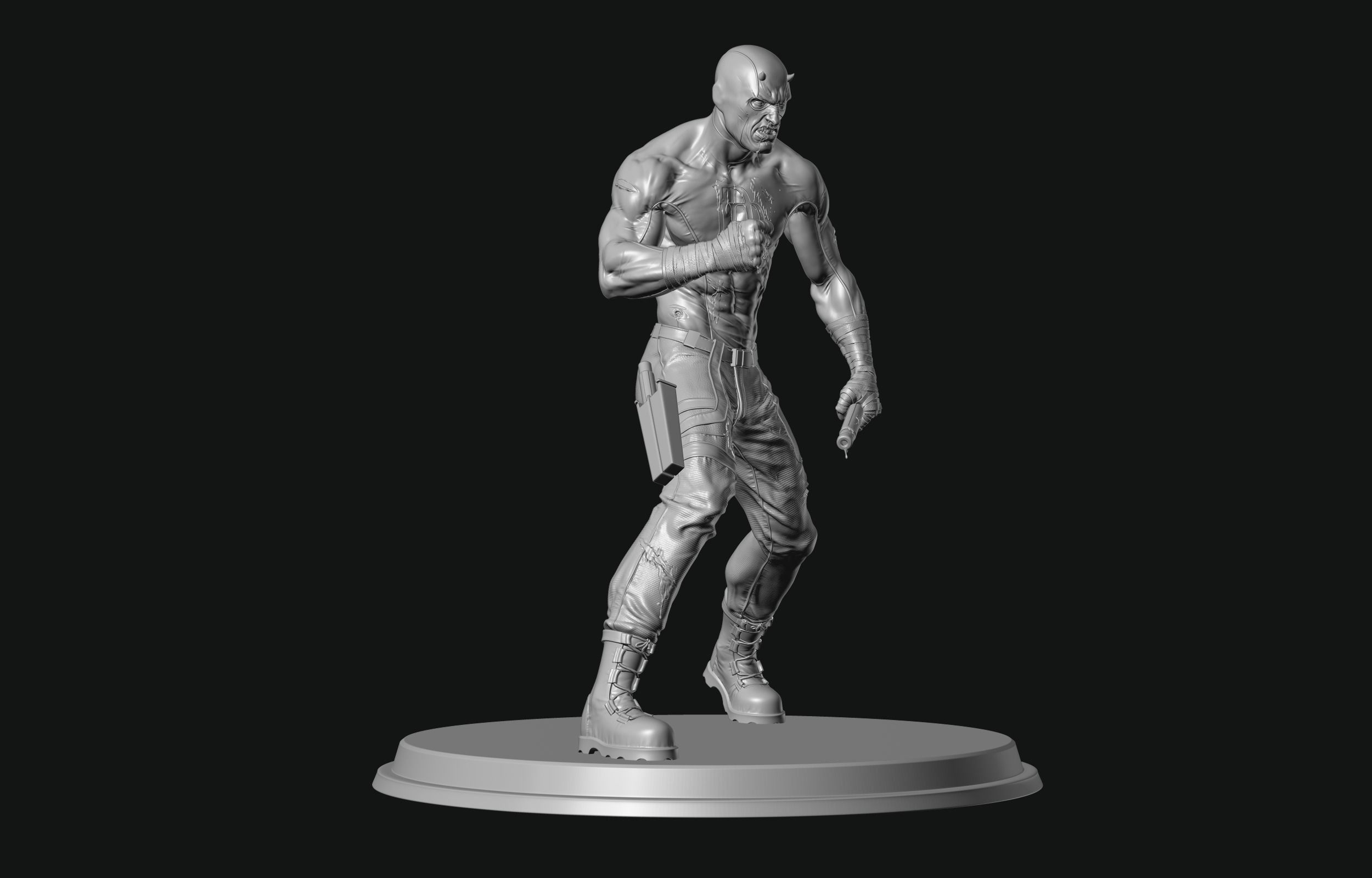 Daredevil statue 3D print model_16