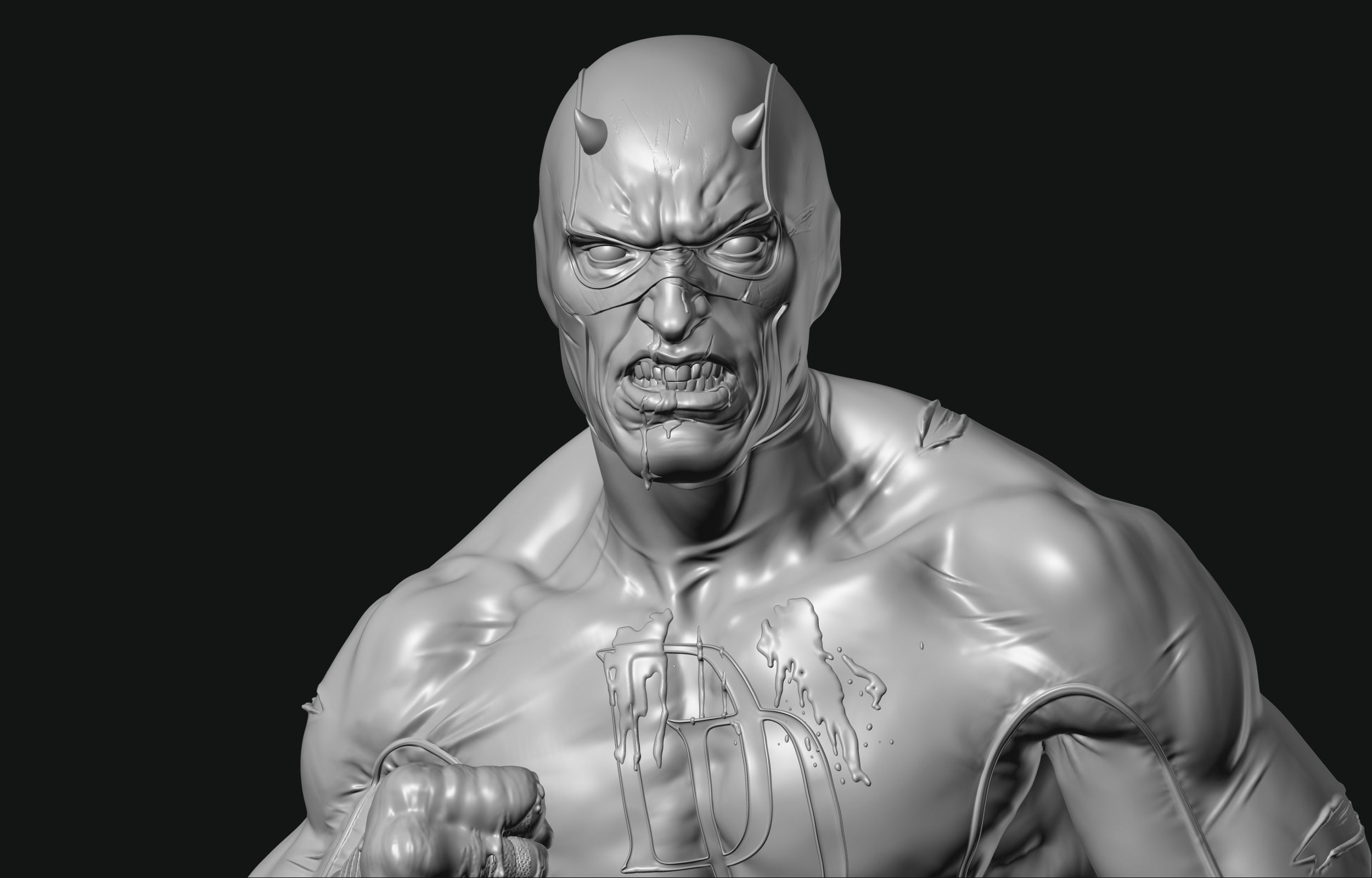 Daredevil statue 3D print model_18