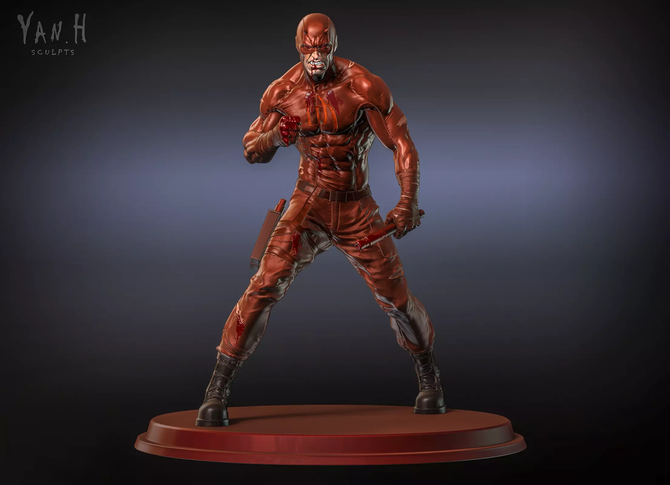 Daredevil statue 3D print model_0