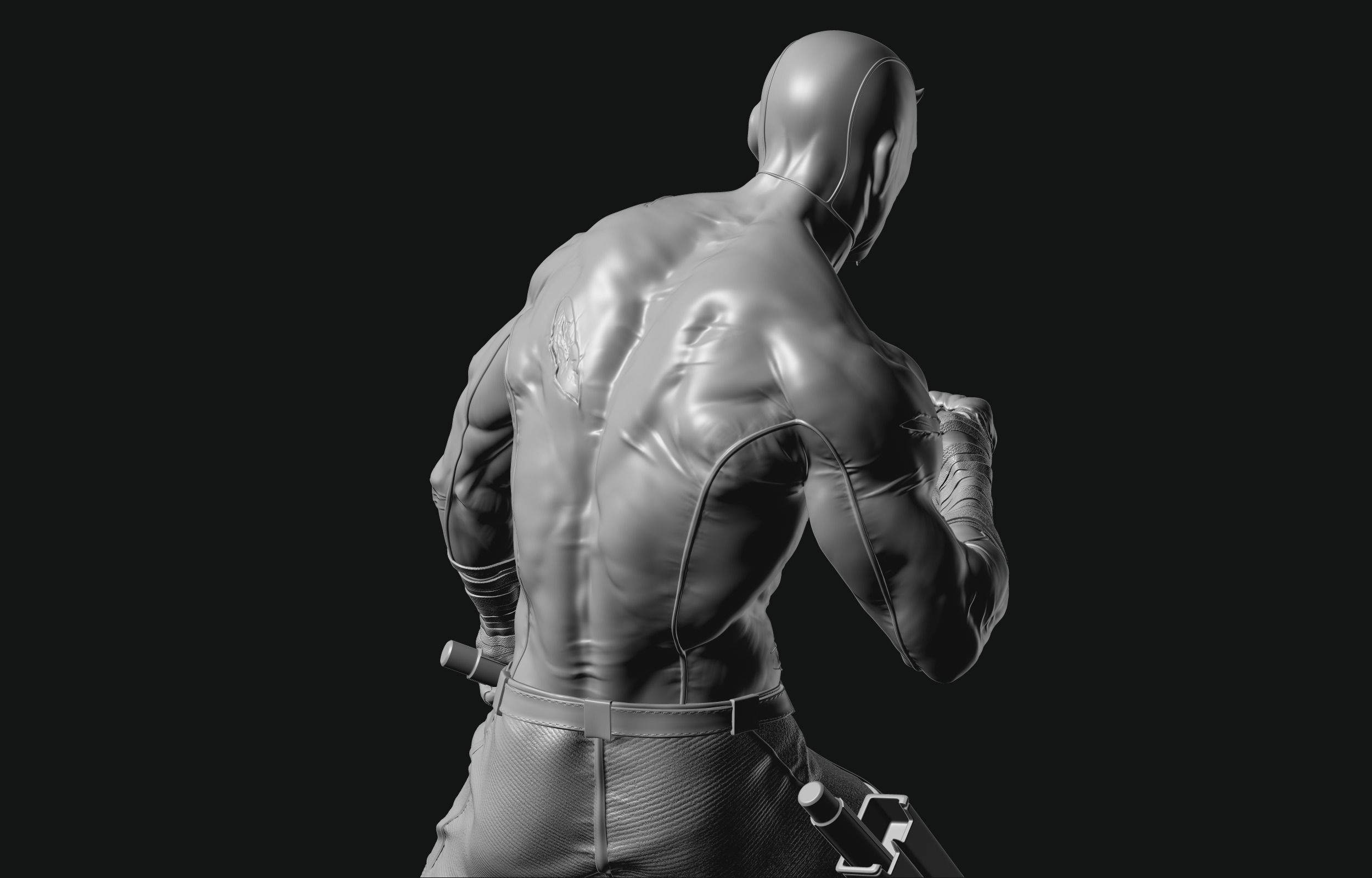 Daredevil statue 3D print model_24