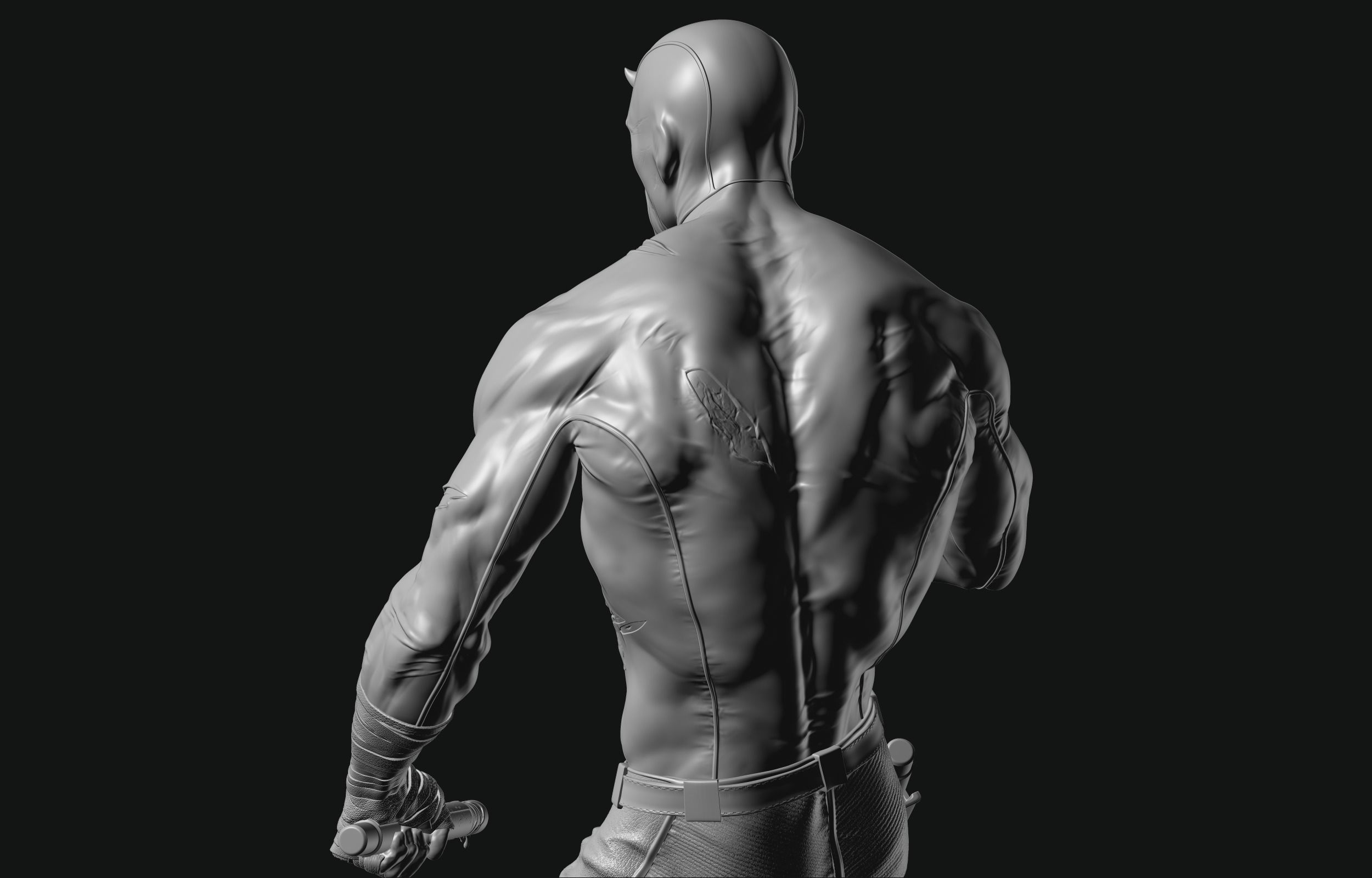 Daredevil statue 3D print model_25