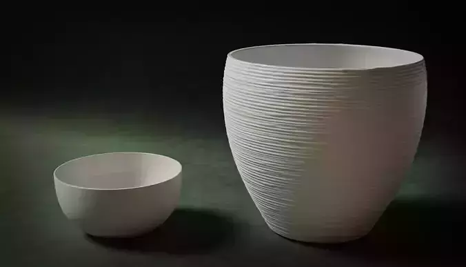 flower pot and china bowl