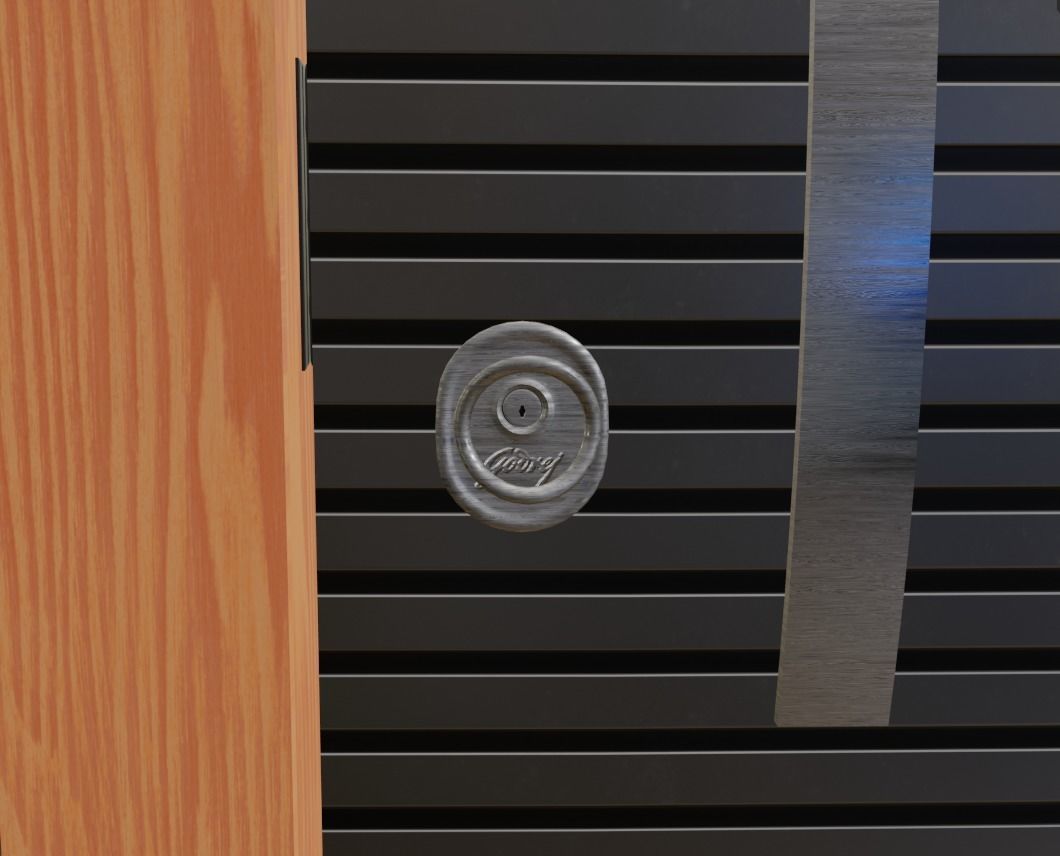 Wooden Entrance Door 3D model_7