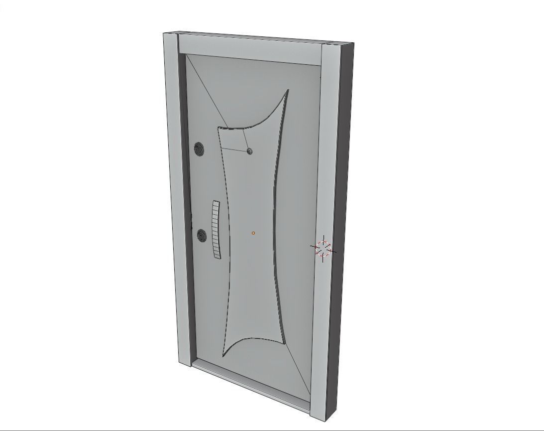 Wooden Entrance Door 3D model_11