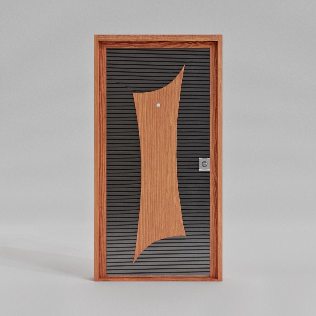 Wooden Entrance Door 3D model_5