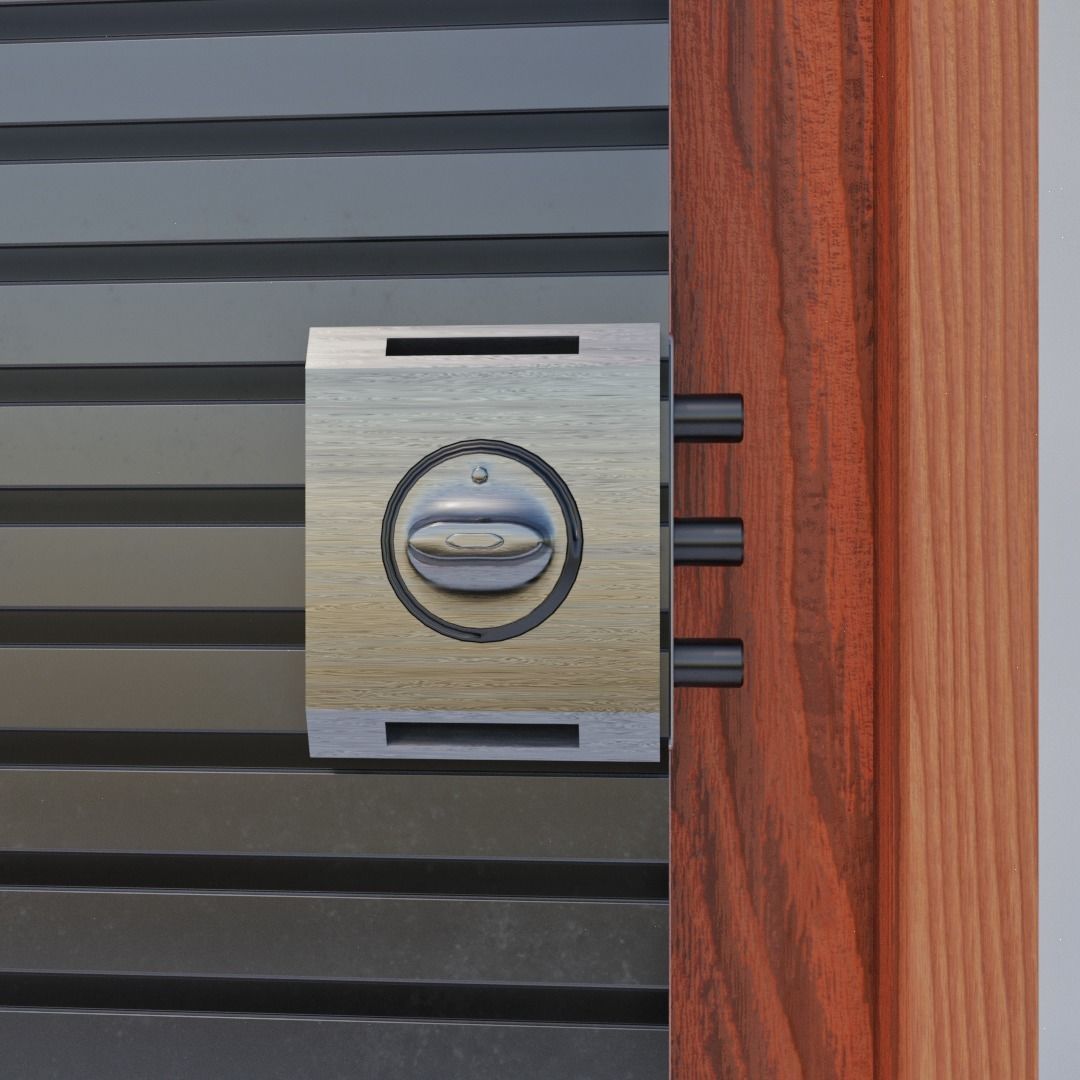 Wooden Entrance Door 3D model_9