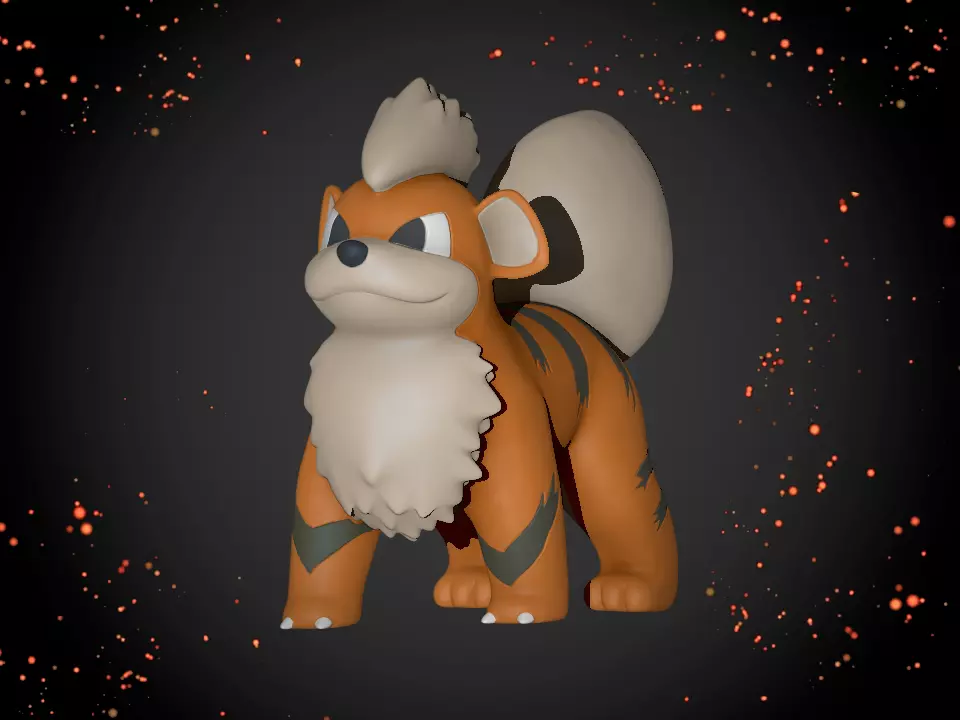 Growlithe STL 3D print model_0