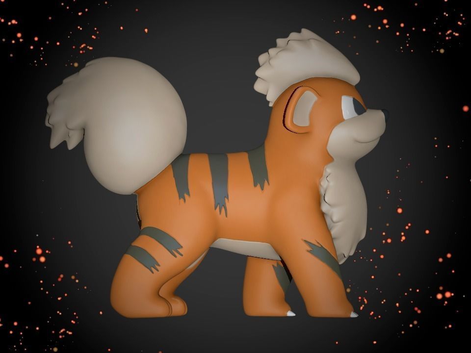 Growlithe STL 3D print model_3