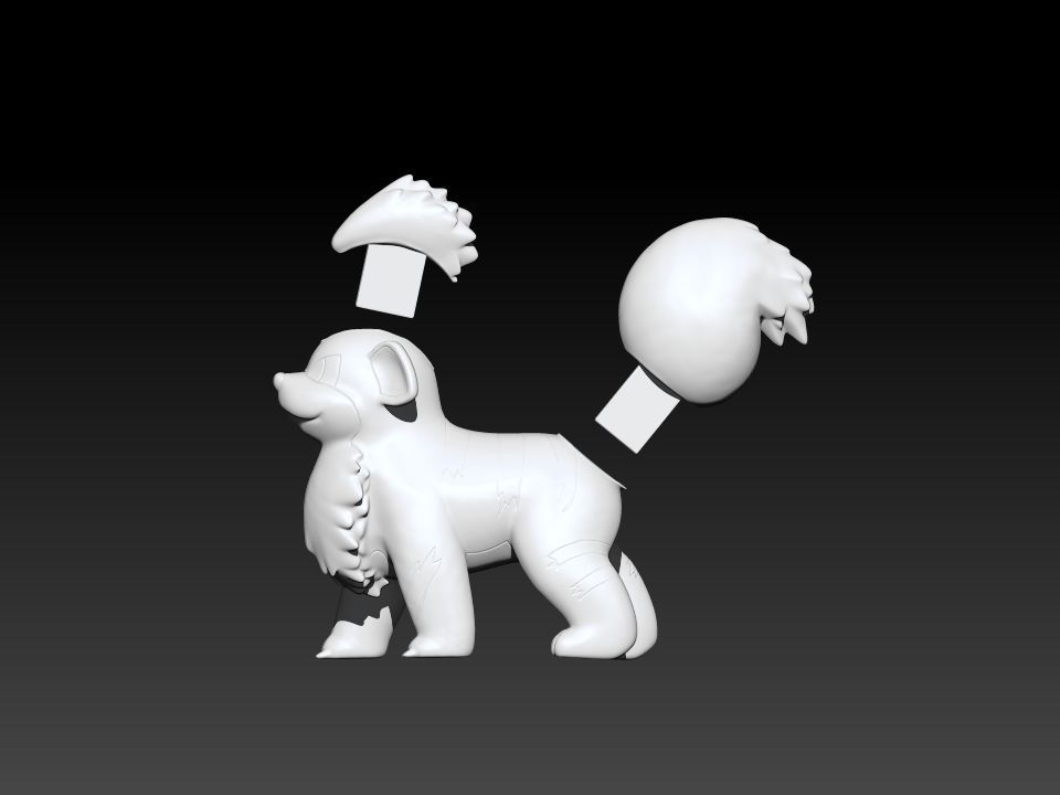 Growlithe STL 3D print model_5