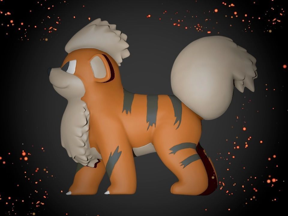 Growlithe STL 3D print model_1