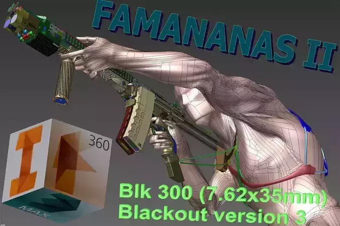 concept design custom 300 blackout blk aac 762x35mm braz in p... Free 3D model