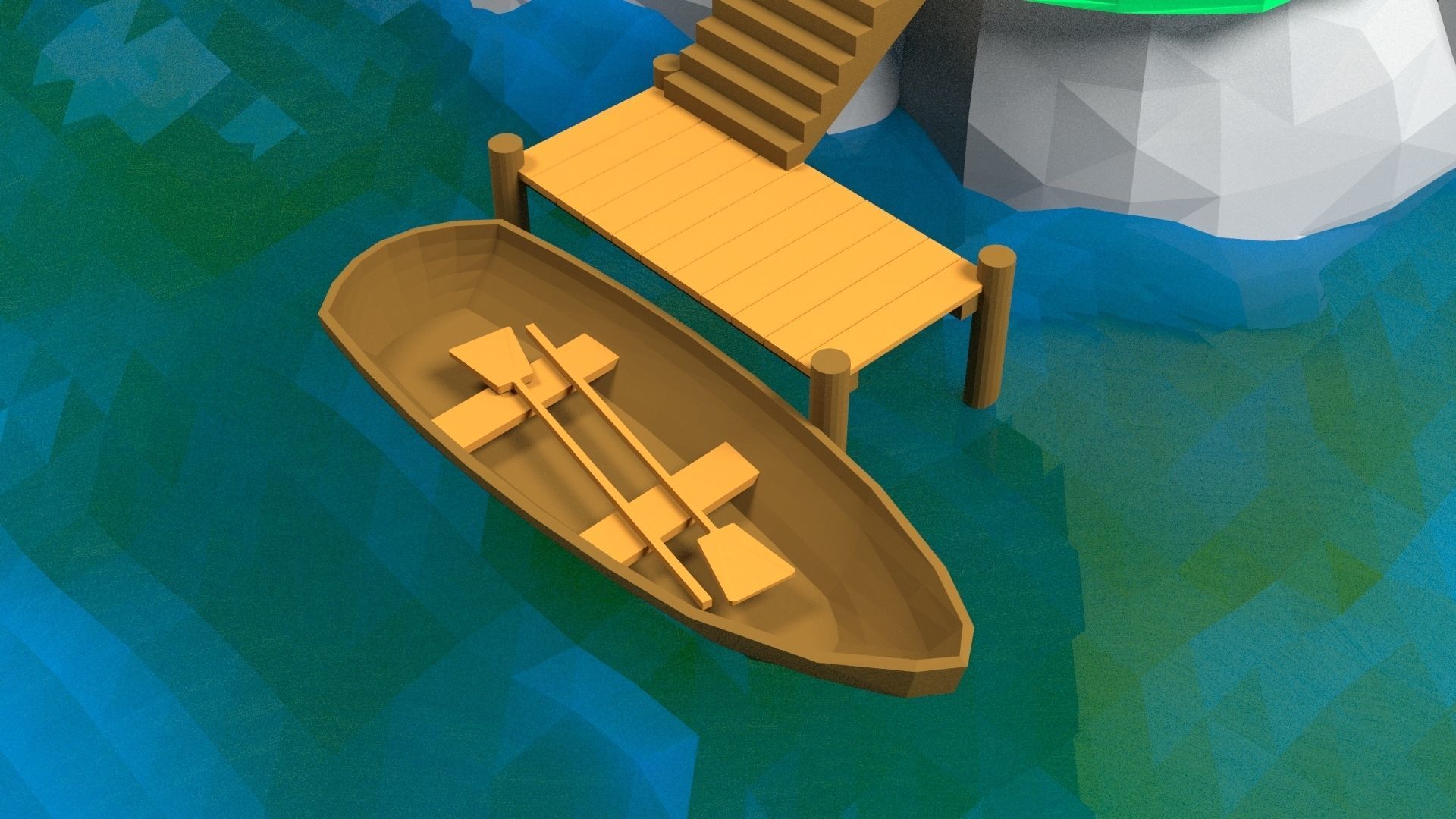 3d model of the island Low-poly 3D model_3