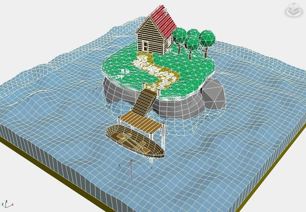 3d model of the island Low-poly 3D model_6