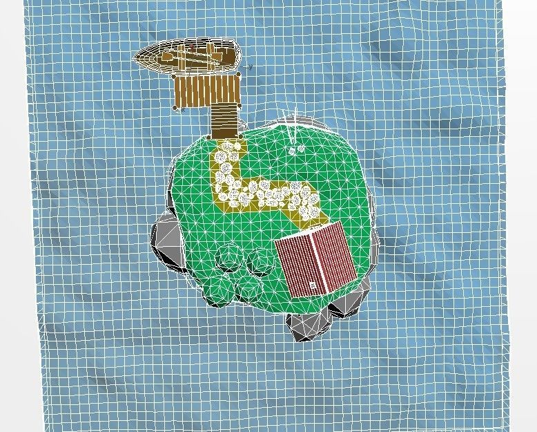 3d model of the island Low-poly 3D model_8