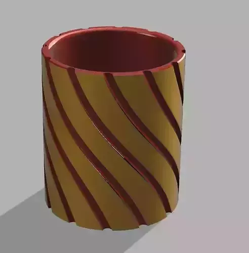 POT A CRAYONS A TORSADES 3D print model