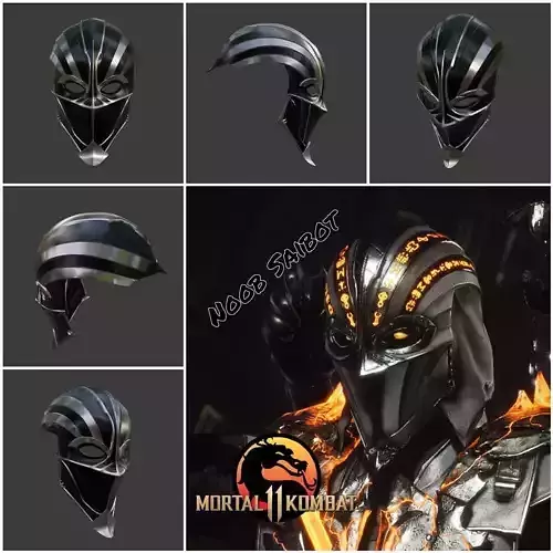 Noob Saibot helmet  from Mortal Kombat 11 - Netherrealm Marauder