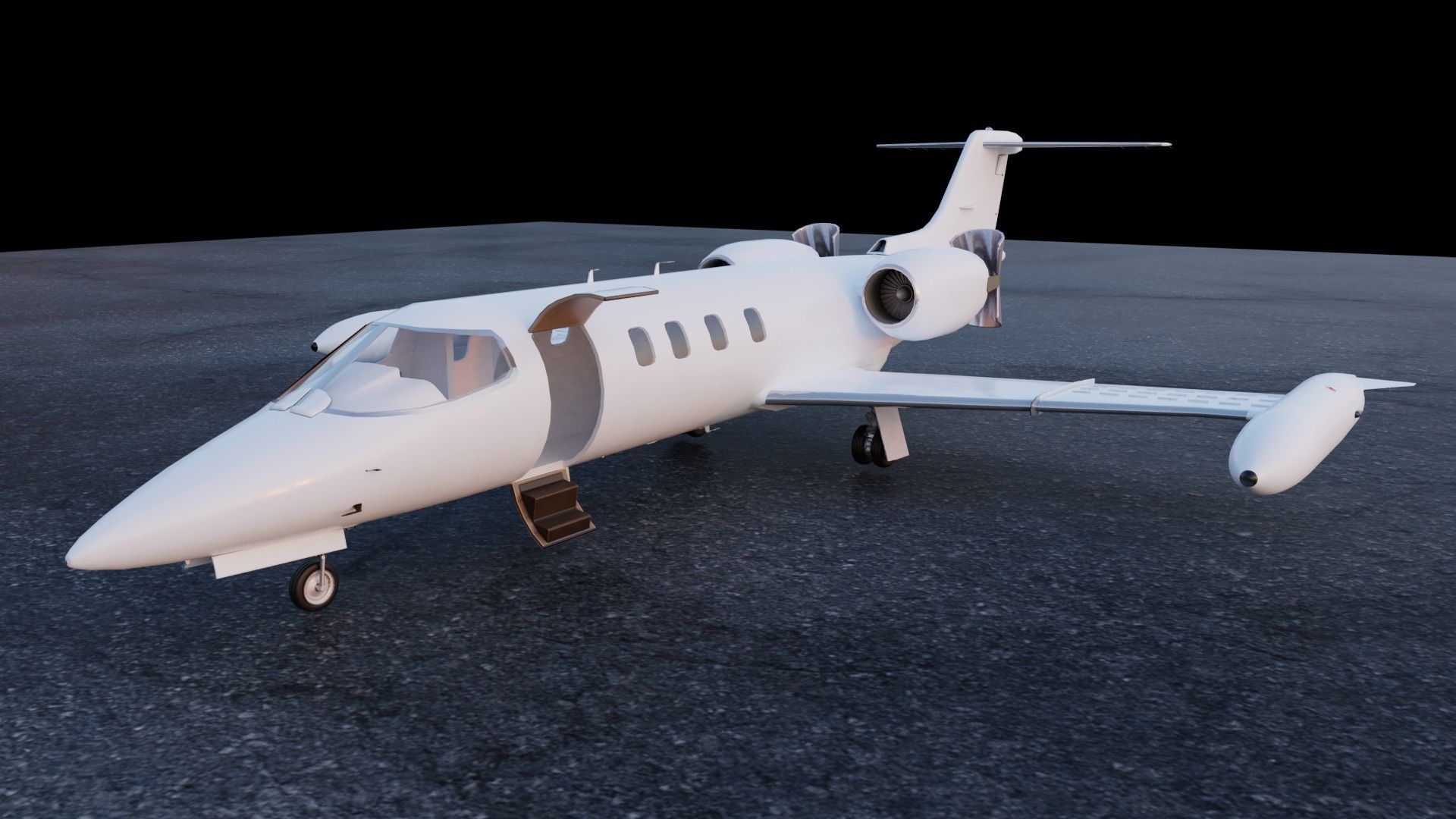 Learjet 35 Low-poly 3D model_8