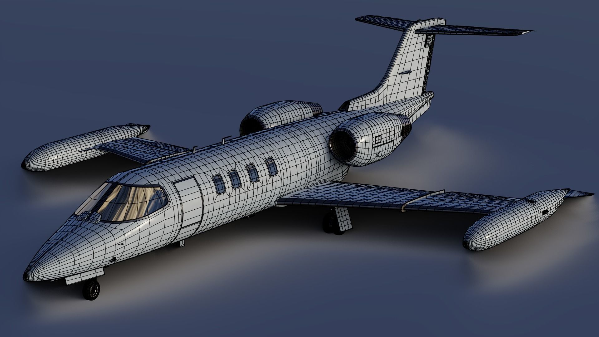 Learjet 35 Low-poly 3D model_4