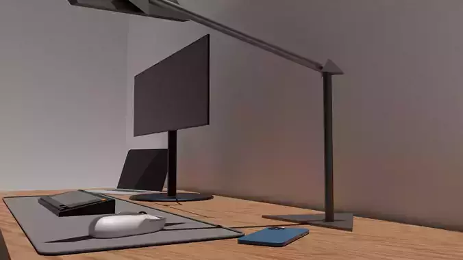 Modern Work Setup Low-poly 3D model
