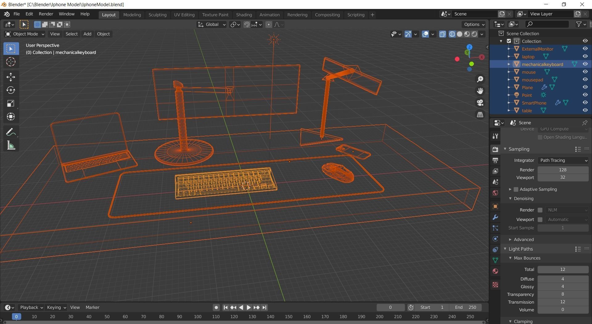 Modern Work Setup Low-poly 3D model_4
