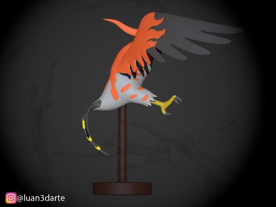 Talonflame STL phoenix statue 3D print model_2