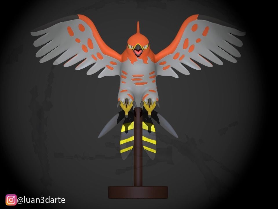 Talonflame STL phoenix statue 3D print model_1