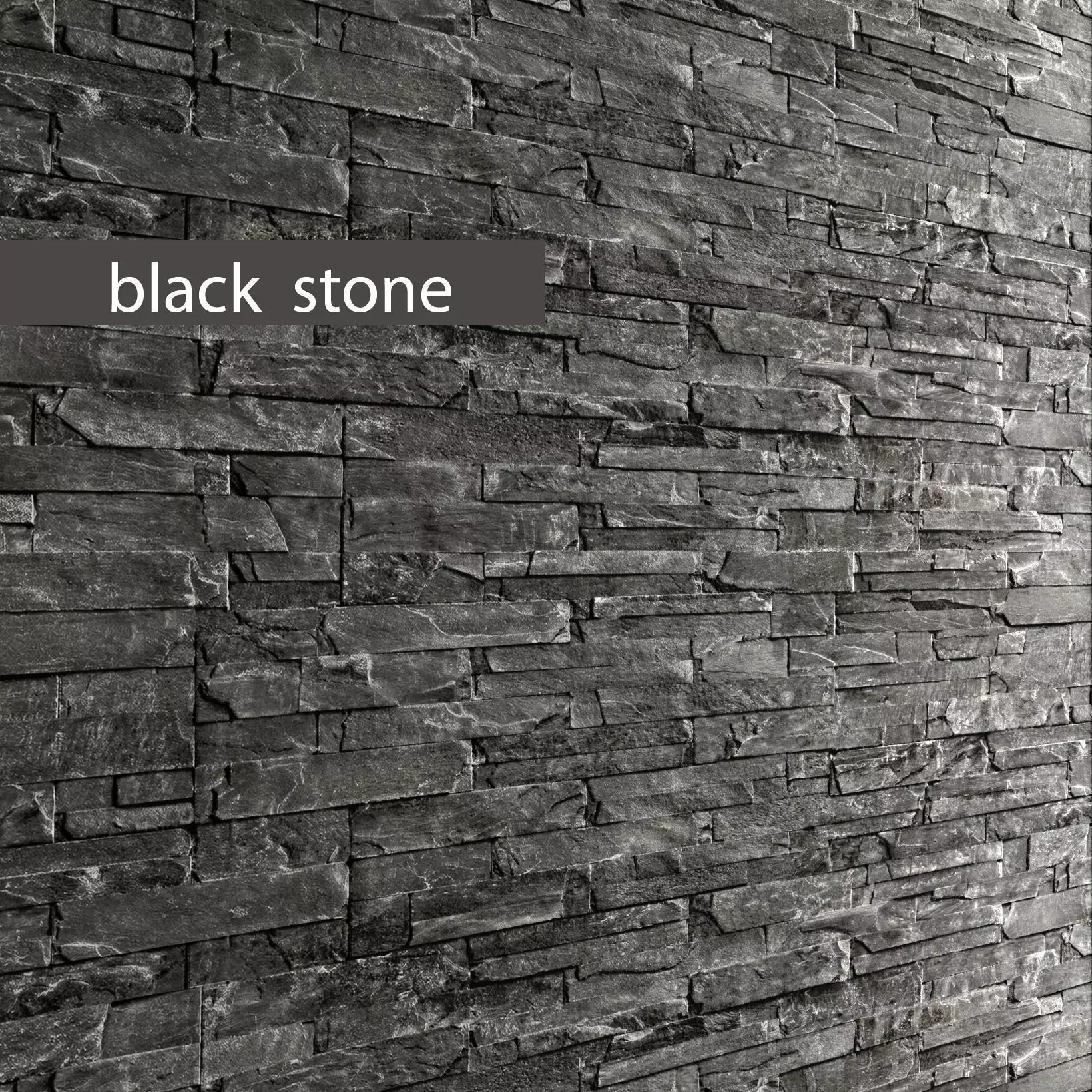 Stone slate black 3D 43 3D model_0