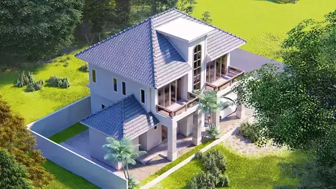 House D2 - Sketchup dwg Lumion 3D model