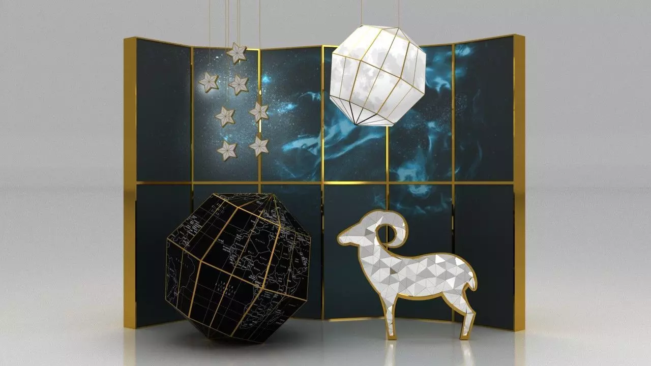 Eid Al Adha Shop Window Decoration Low-poly 3D model