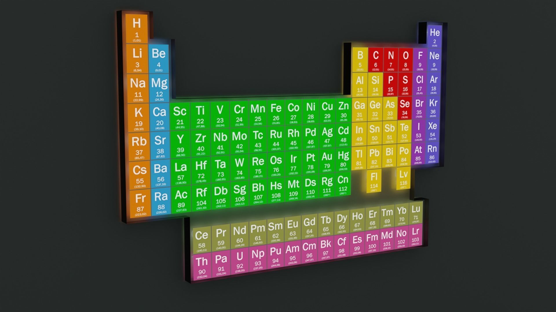 Periodic Table lamp 3D model