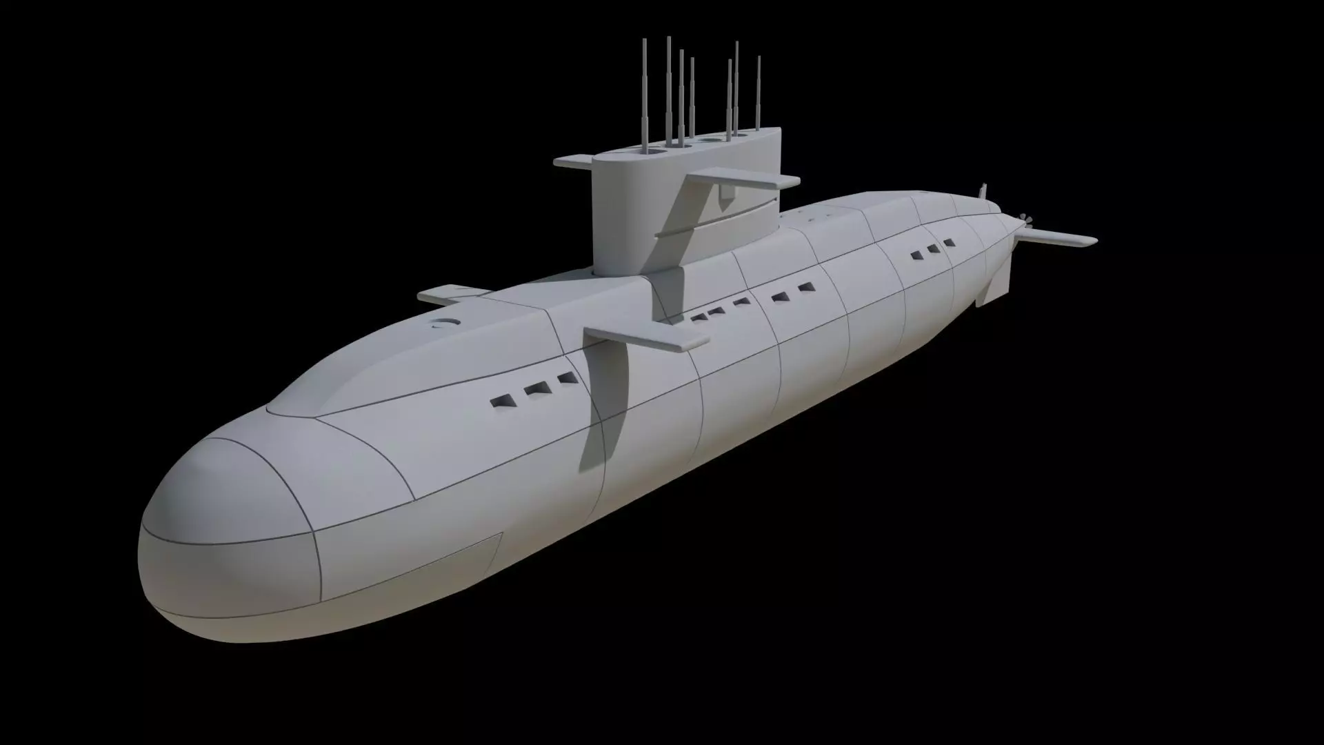 Submarine 3D model 3D print model_0