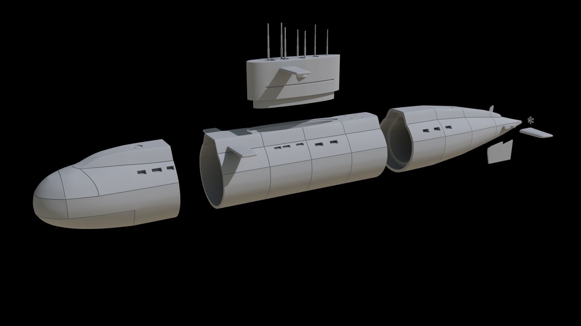Submarine 3D model 3D print model_1