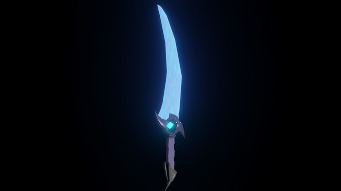 Ice sword Low-poly 3D model