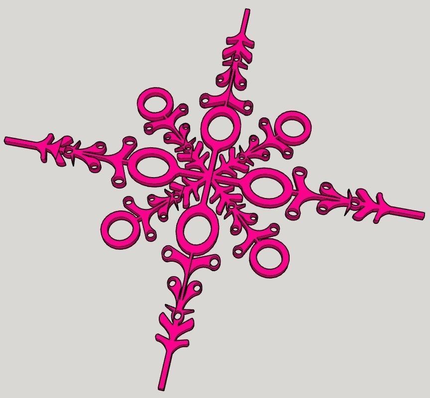 ETOILES snowflake svg 3D print model_3