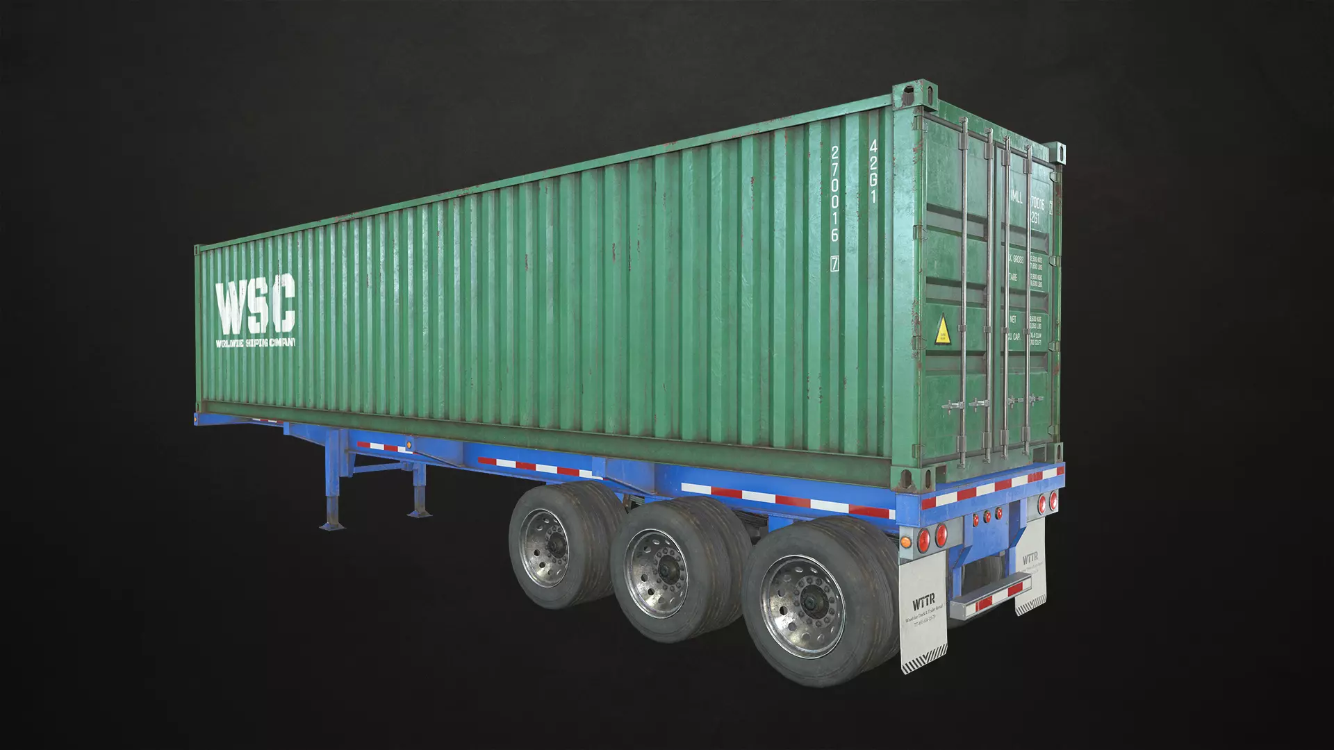 Container Trailer Low-poly 3D model