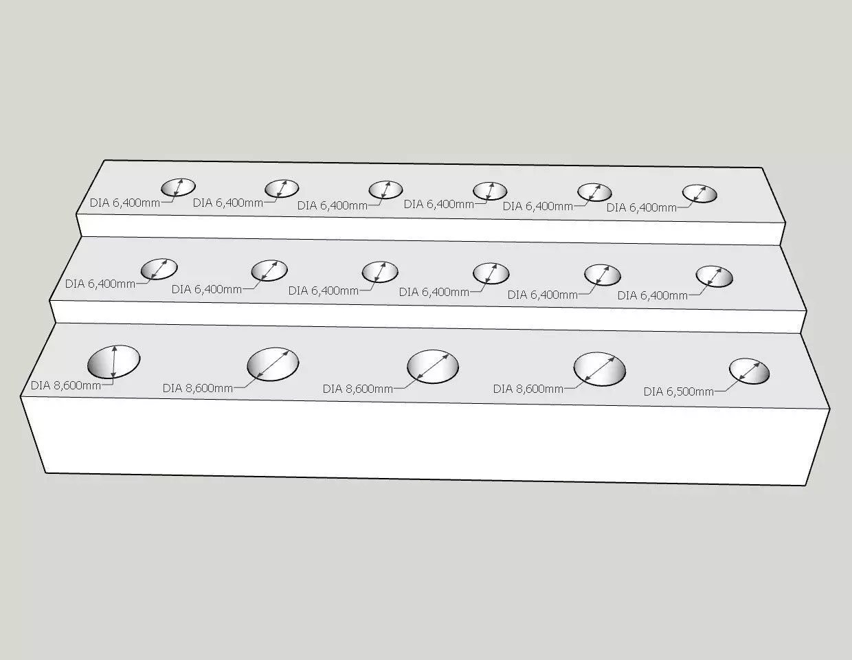 outils flat plate with holes 3D print model