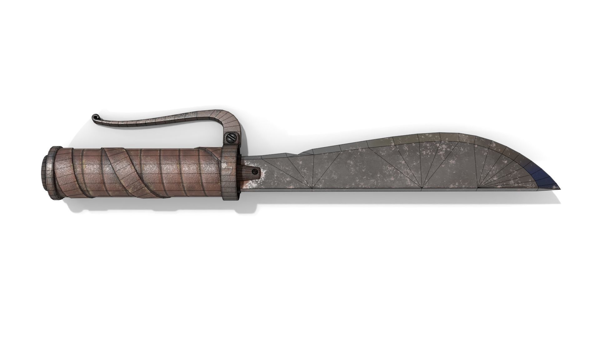 Homemade Hunting Knife Low-poly 3D model_14