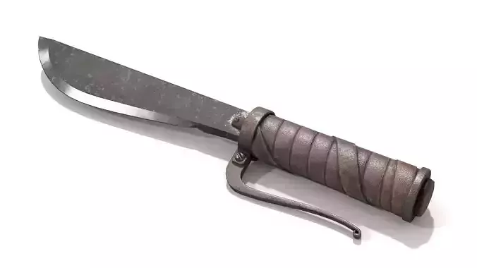Homemade Hunting Knife Low-poly 3D model