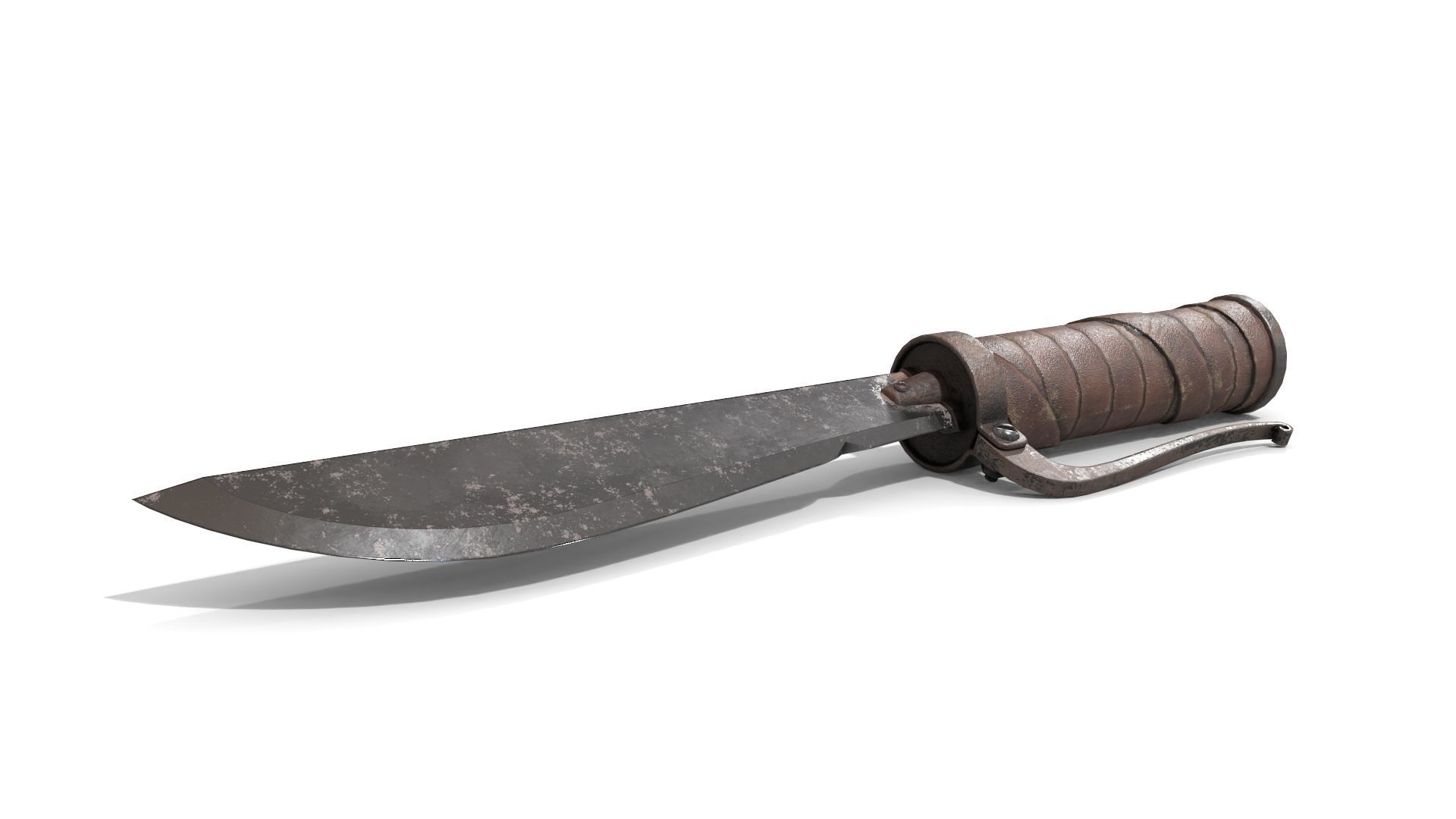 Homemade Hunting Knife Low-poly 3D model_3