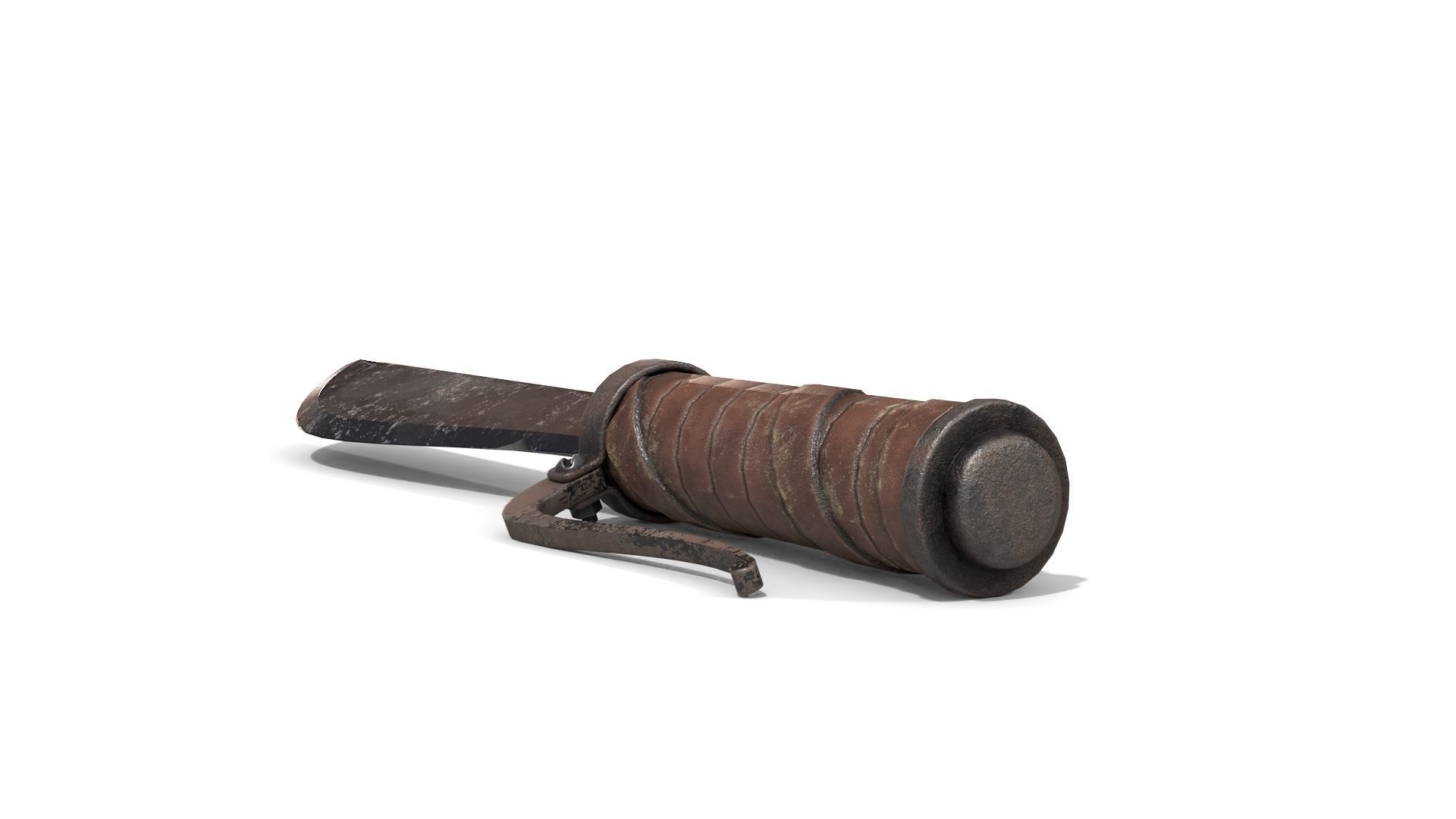 Homemade Hunting Knife Low-poly 3D model_7