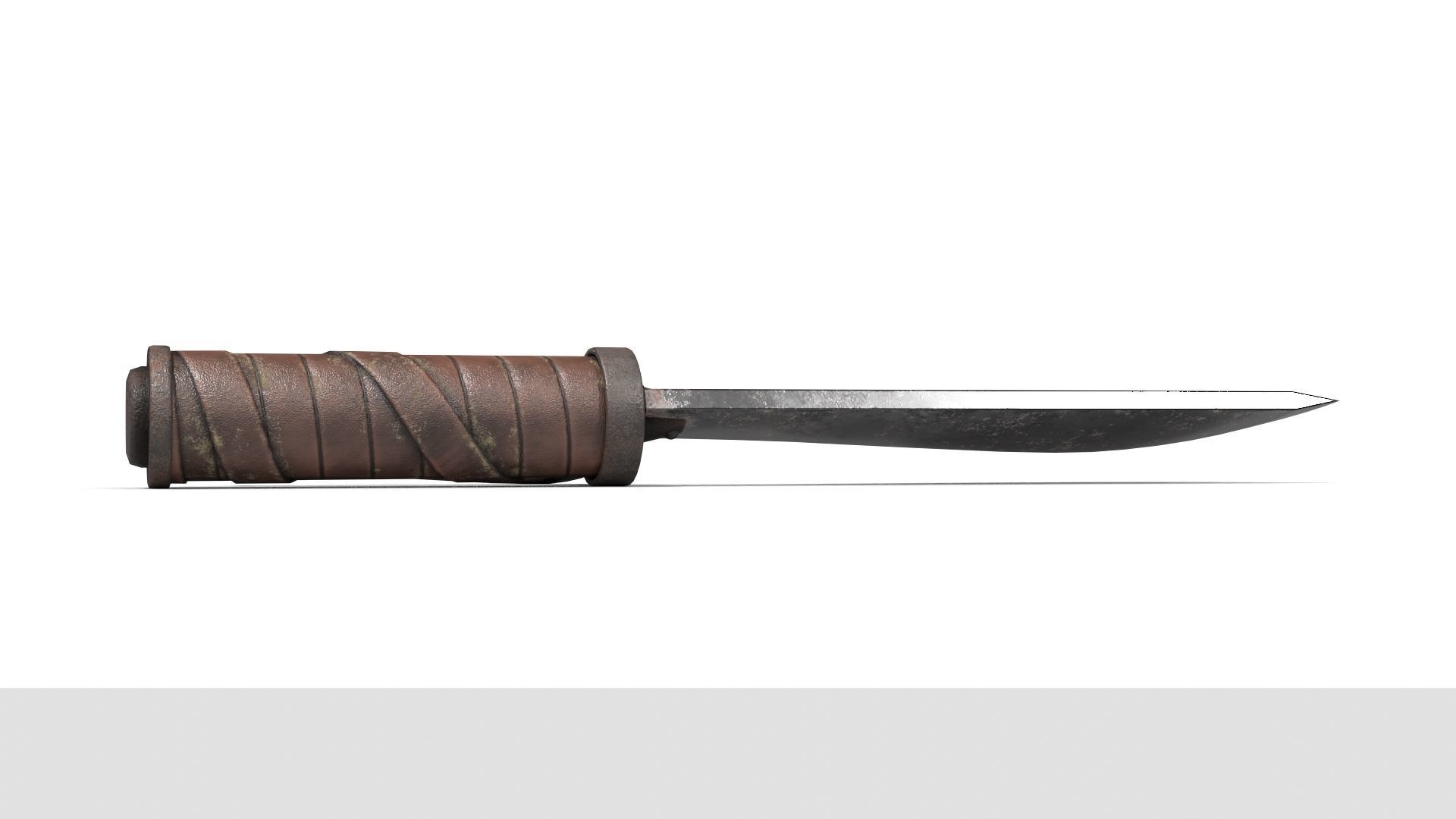 Homemade Hunting Knife Low-poly 3D model_5