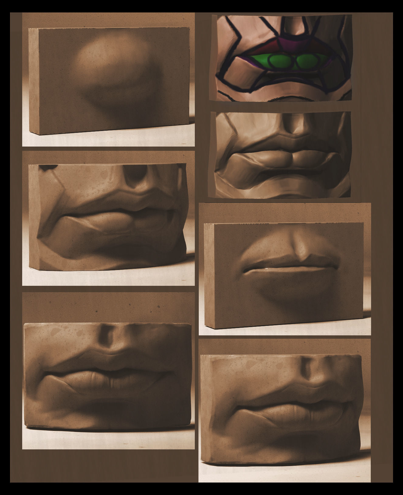 Skull and face parts 3D model_5