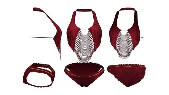 Strings Bikini Set Low-poly 3D model