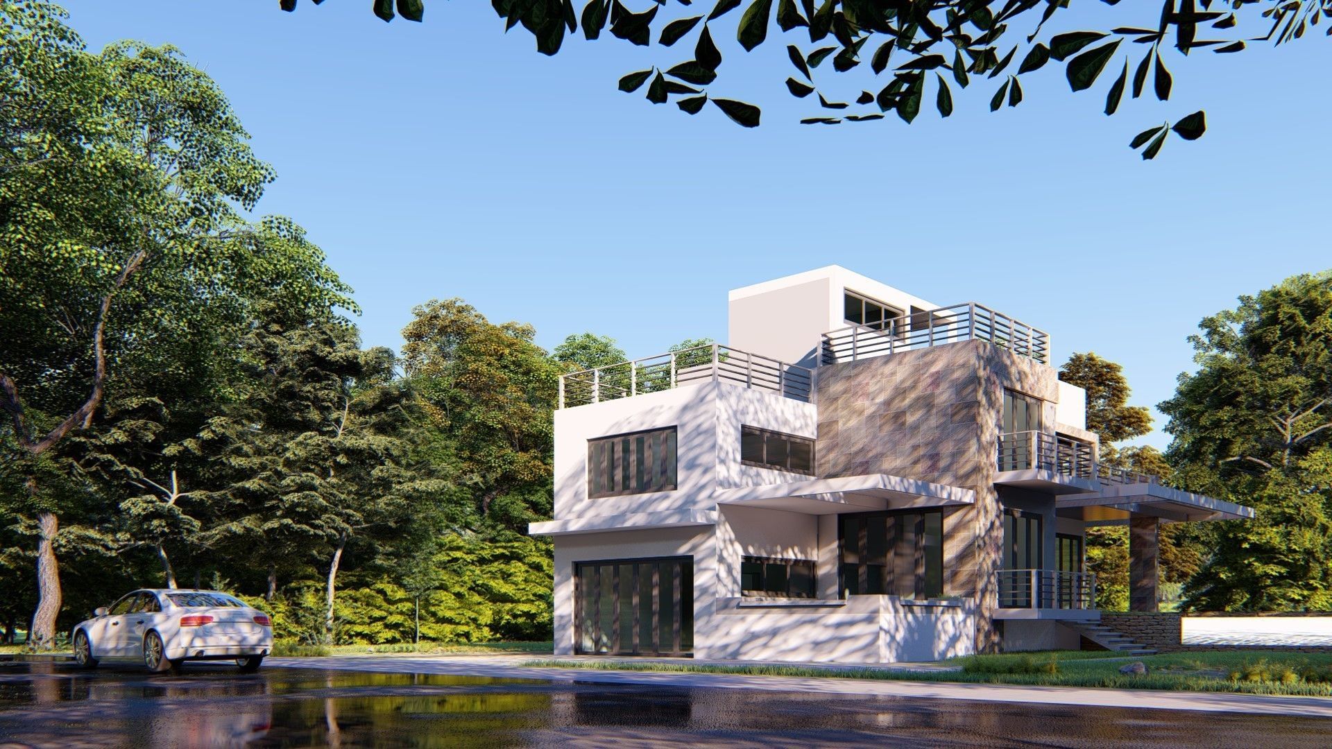 House D7 - Sketchup dwg Lumion 3D model_11