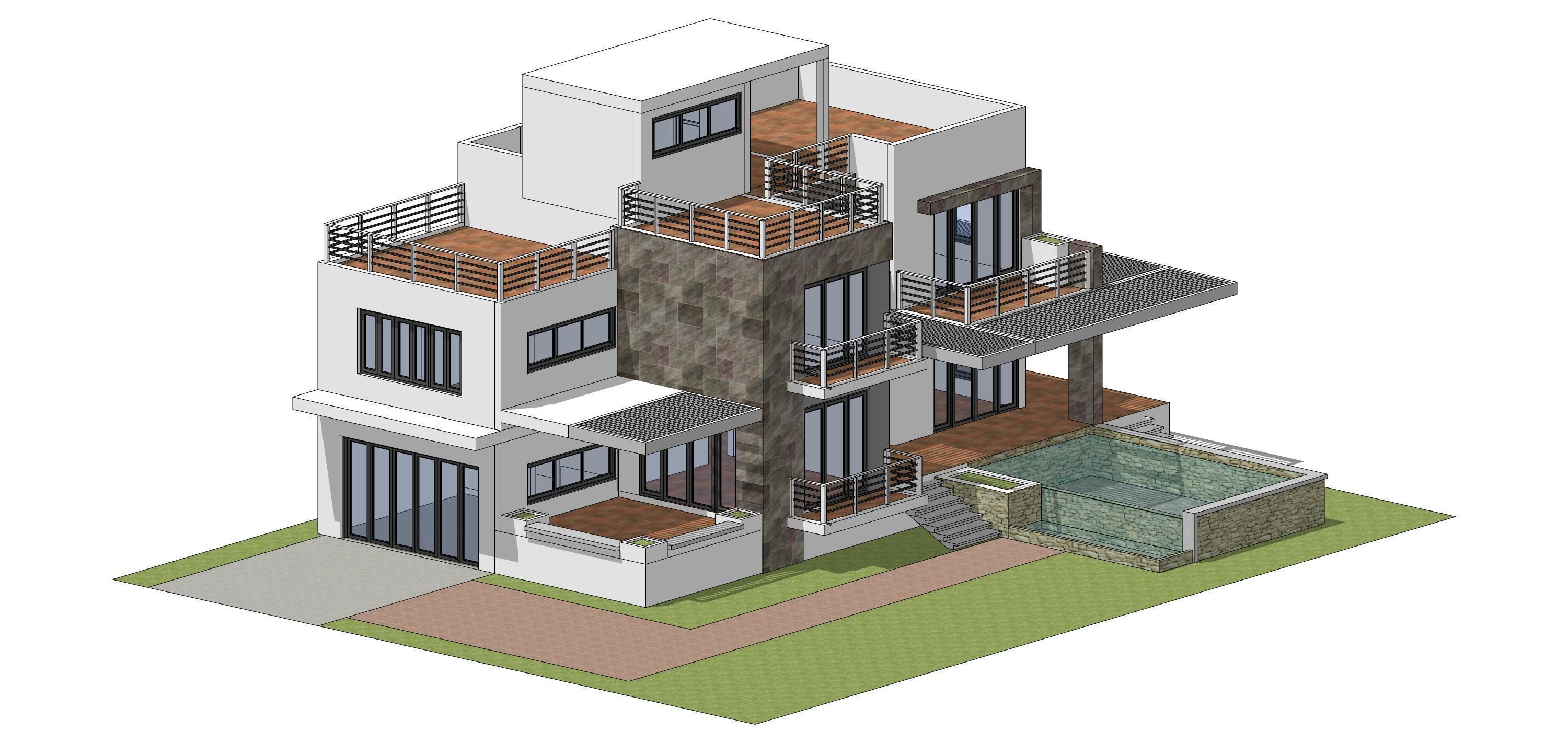 House D7 - Sketchup dwg Lumion 3D model_12
