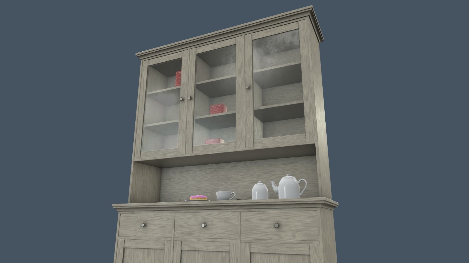 Cupboard Low-poly 3D model_7