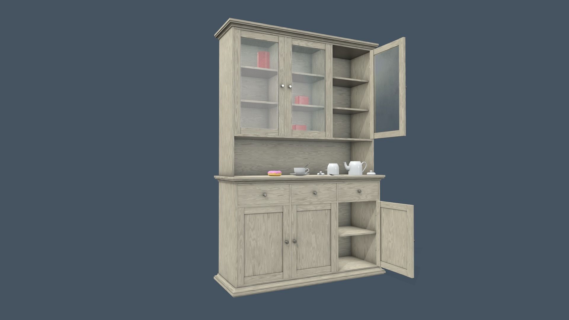 Cupboard Low-poly 3D model_5
