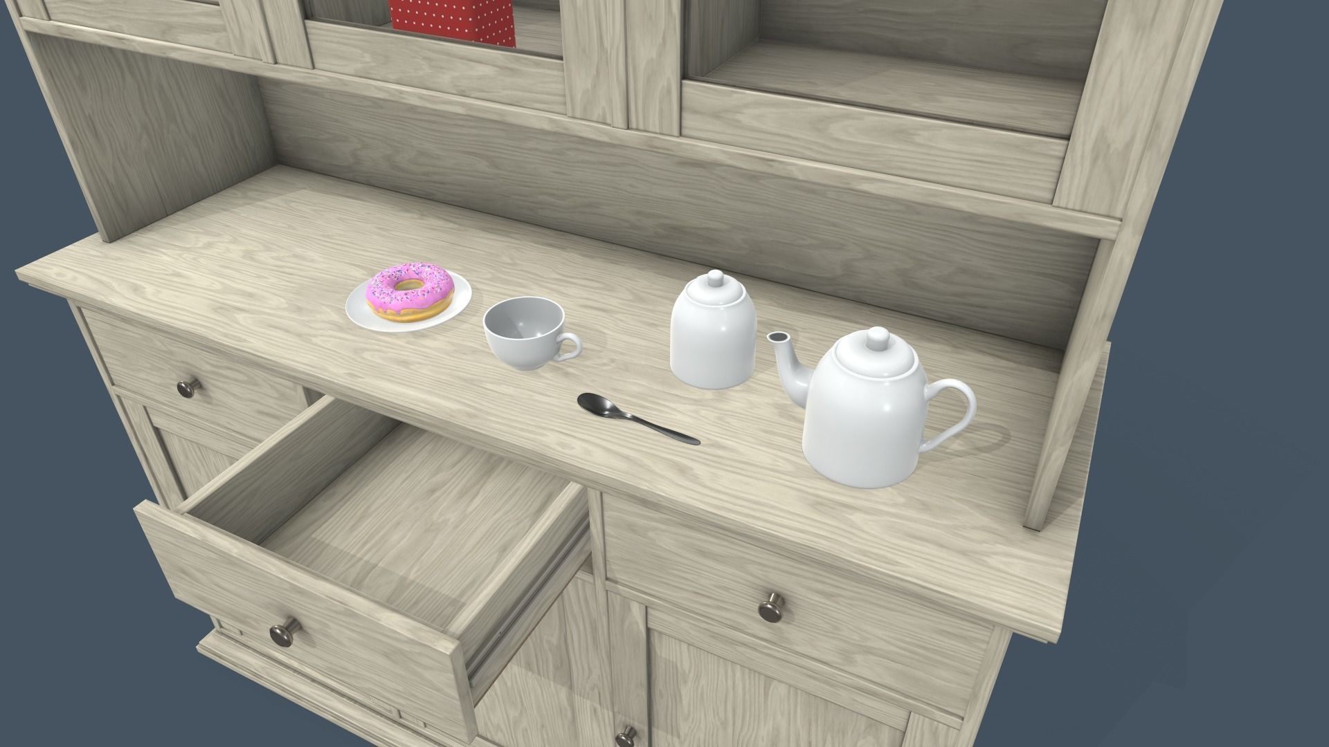 Cupboard Low-poly 3D model_8